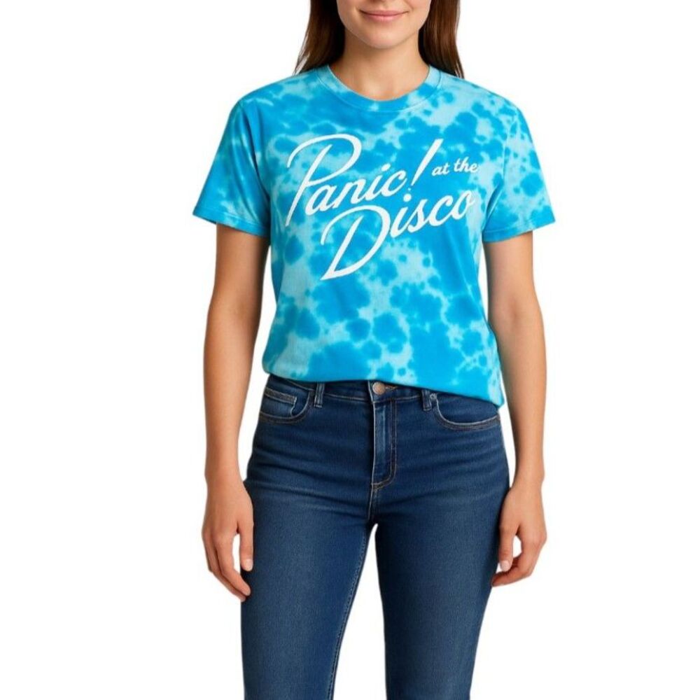 Panic at the Disco Blue Tie Dye Band Tee | Small